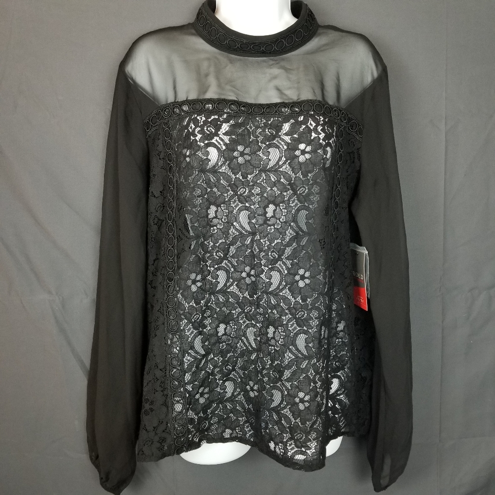 BOLD elements Long Sleeve Sheer Blouse